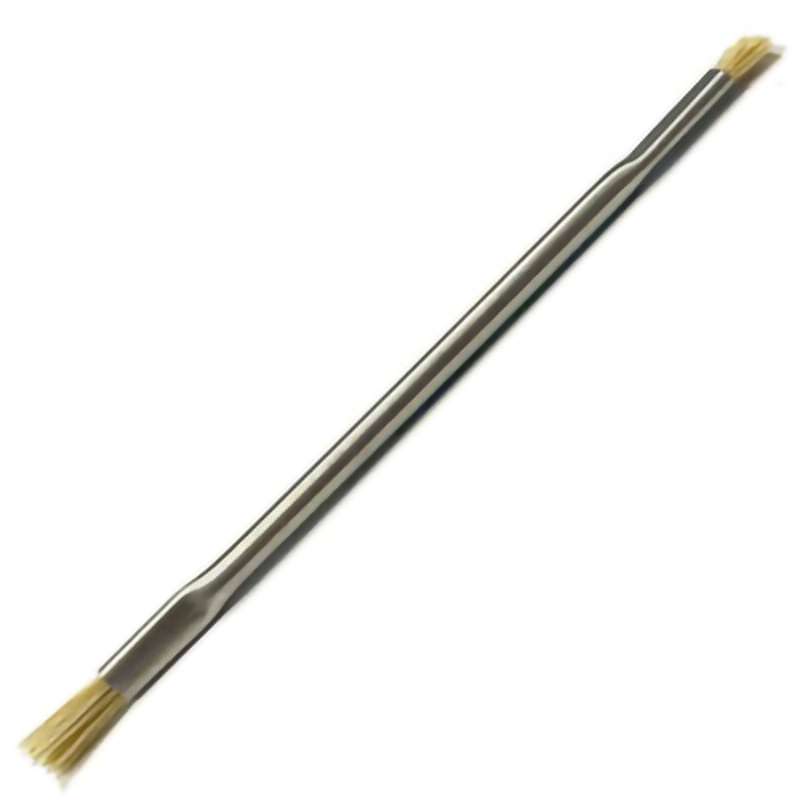 Applicator Brush, Double End, Anti-Static, Hog Bristle 1/4", 0.016" Bsr, SS 3/16"x4-1/2" Hdl, ESD
